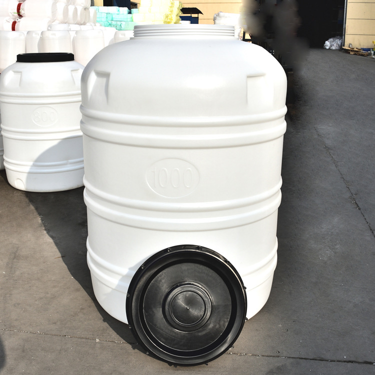 厂家批发1000L圆形大塑料桶|带盖1000升白色储水塔|圆形立式水塔示例图4