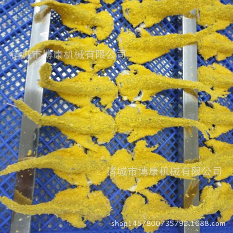 小黄鱼上糠机 上面包屑机 鱼虾类裹浆裹粉裹糠设备 博康机械示例图4