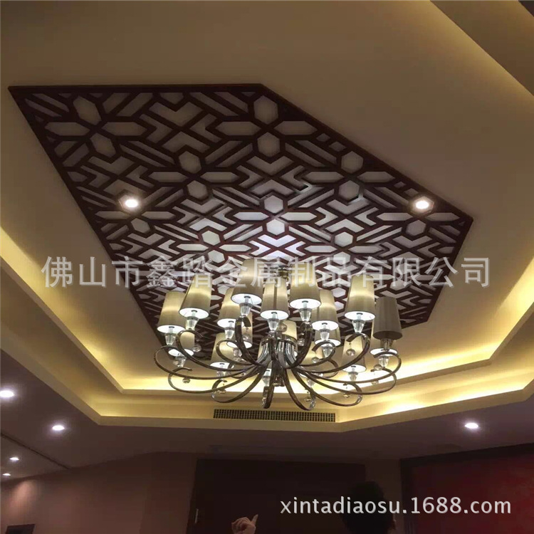 天津酒店装饰仿铜不锈钢花格厂家示例图13