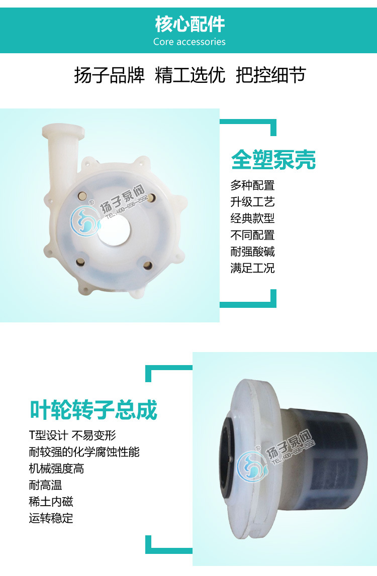 氟塑料合金磁力泵 CQB防爆磁力泵 耐腐蚀泵 零泄露盐酸泵泵示例图7