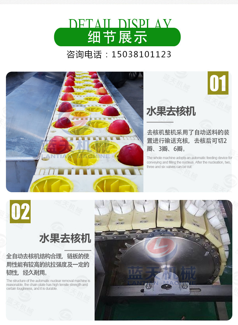 不锈钢水果去核机 水果专业去核切瓣机 全自动水果去核设备生产商示例图6