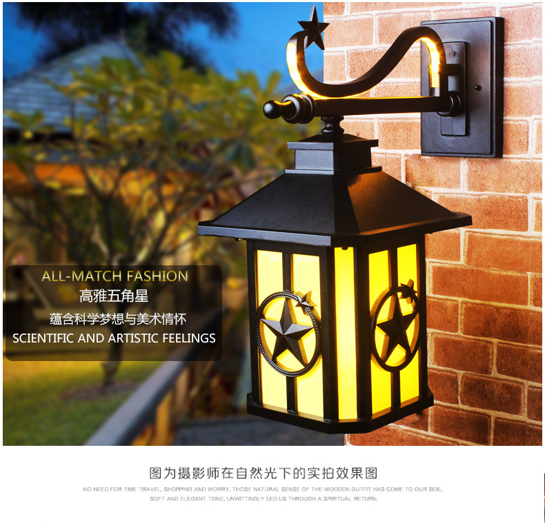 新款户外壁灯 美式LED庭院景观围墙美式壁灯 现代简约太阳能壁灯示例图18