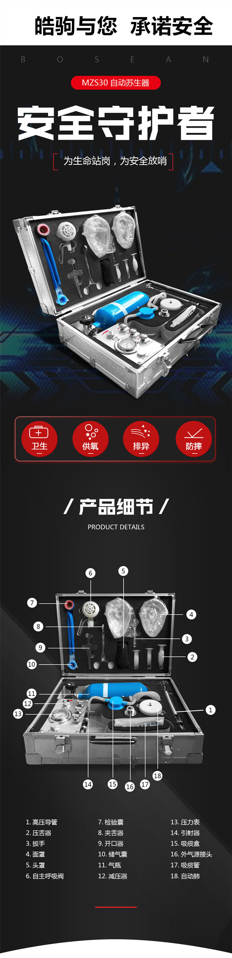 上海皓驹厂家 MZS-30 自动苏生器 便携式自动苏生器 医用自动苏生器示例图3