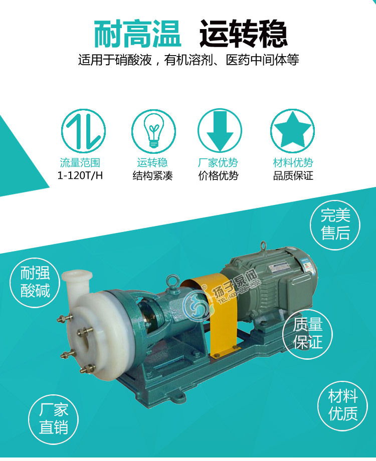 50FSB-30L耐腐蚀泵 耐高温 化工泵 卧式 医药冶炼 离心泵厂家直销示例图2
