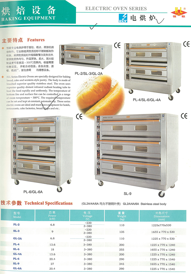 郑州恒联烤箱商用PL-2/PL-4/PL-6单层2层3层大型面包烘焙设备电烘炉示例图8