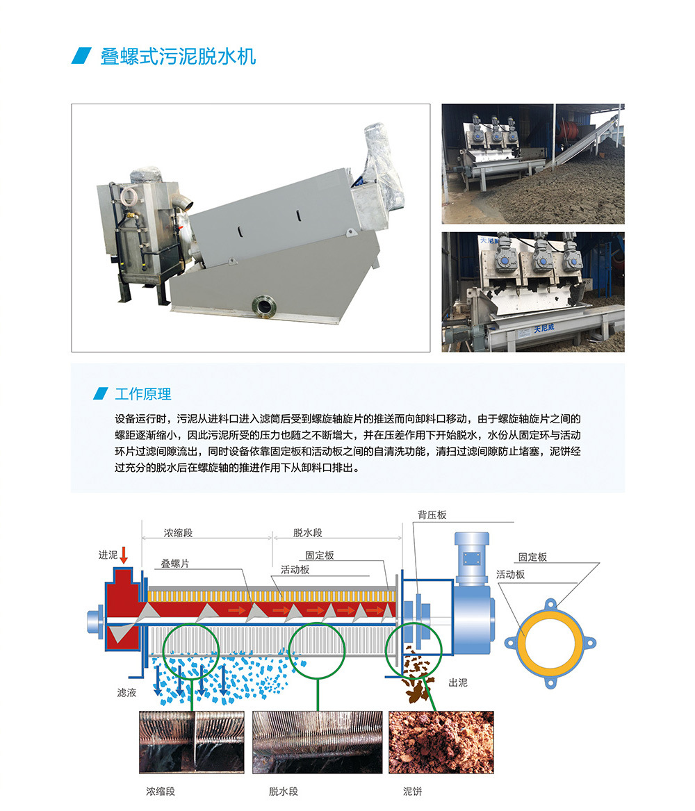 叠螺机 污泥压滤机设备 含油污泥脱水设备 叠螺污泥浓缩机设备 生产厂家 示例图1