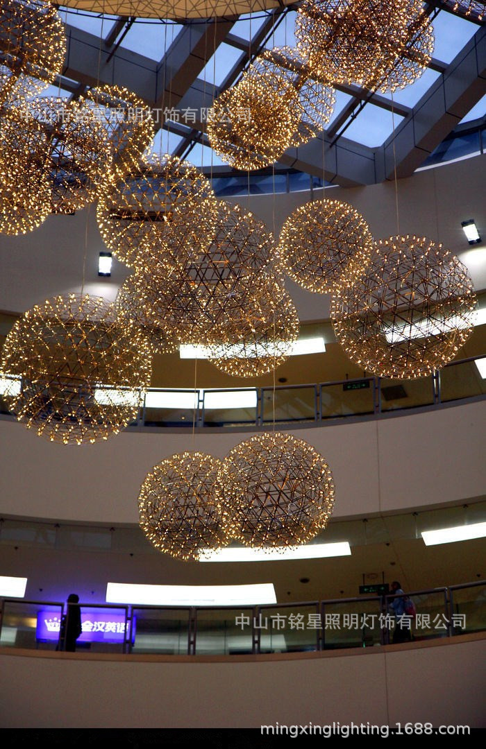 LED圆球灯 LED圆球装饰灯 发光圆球吊灯 创意软装灯具 LED吊灯具示例图6