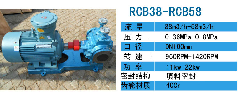沥青泵接收泵用RCB-18/0.8保温齿轮泵用于山东创新炭材料有限公司示例图6