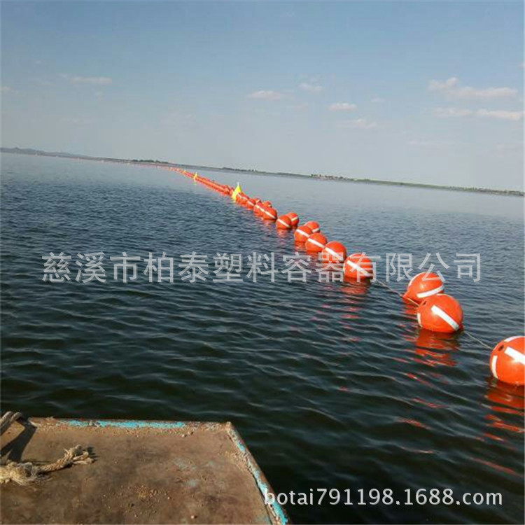 芜湖水源地拦船设施浮标 拦船只浮筒 警示标志浮球示例图4