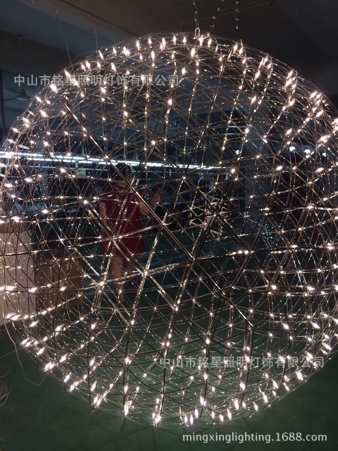LED灯光星星火花球中庭吊饰商场圣诞节灯光场景道具灯光满天星球示例图10