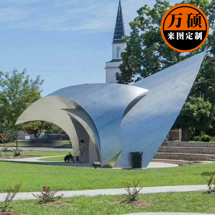 不锈钢抽象艺术造型雕塑定做 广场公园金属雕塑装饰摆件景观雕塑示例图10