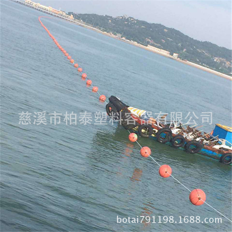 芜湖水源地拦船设施浮标 拦船只浮筒 警示标志浮球示例图6