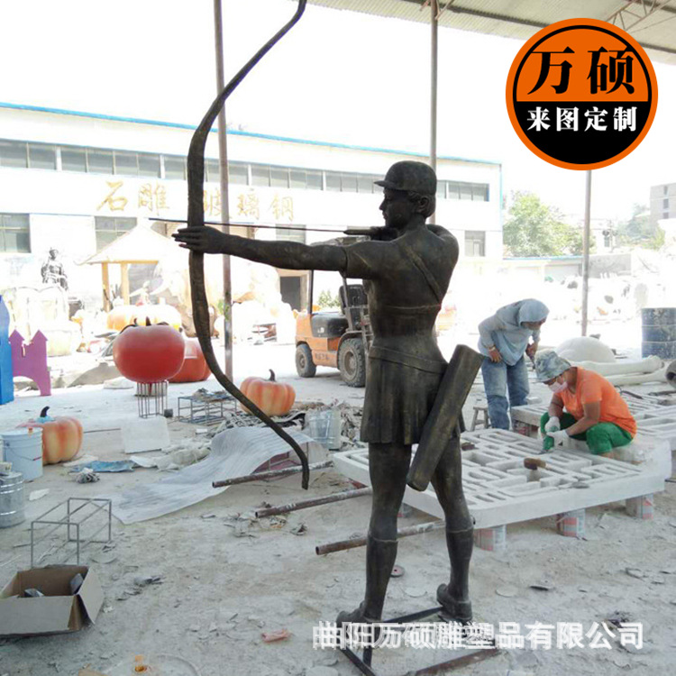 玻璃钢雕塑人物仿铜雕塑击剑人物广场运动员雕像人物运动人员示例图6