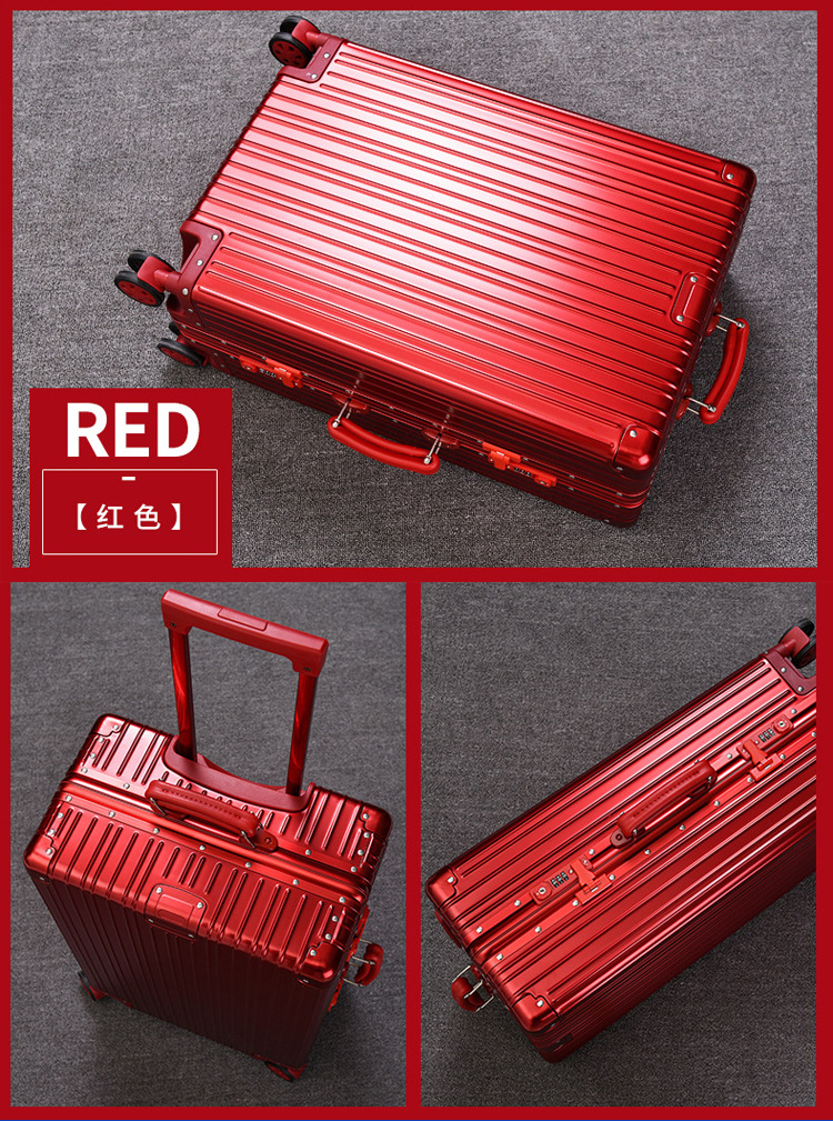 复古全铝镁合金定制logo拉杆箱韩版万向轮金属皮把手行李箱旅行箱示例图12