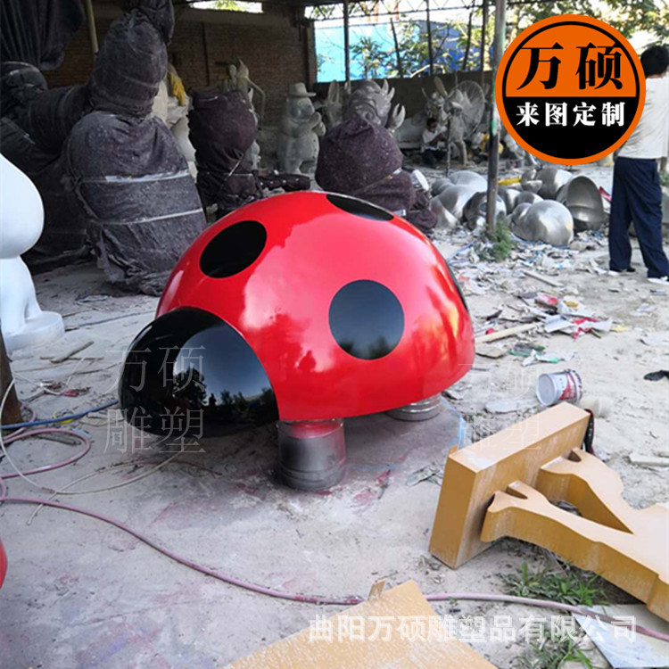 金属不锈钢瓢虫雕塑 公园广场小区户外小动物雕塑摆件 美陈装饰示例图11