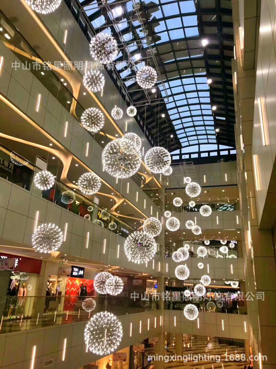 大型商场中庭垂吊灯球形造型灯源头厂家天棚天井吊挂超大球灯定制示例图16