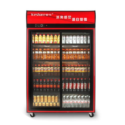 爱雪 1.2米 移动门型双开门饮料展示柜左右移动门  厂家批发销售