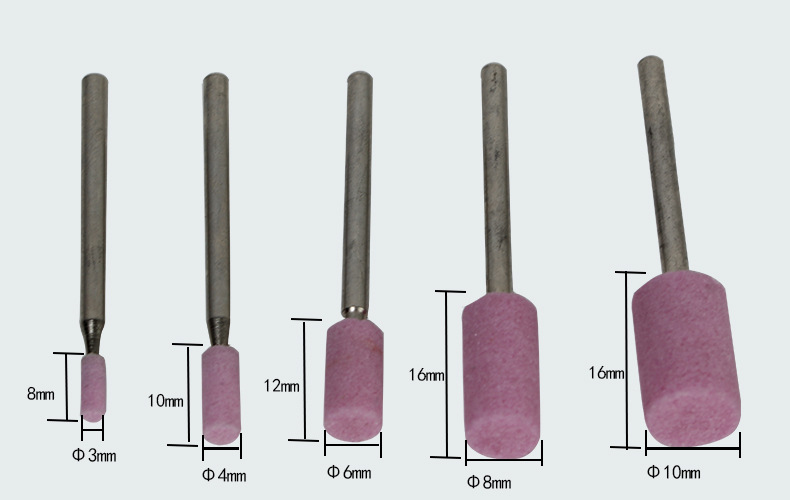 代理进口氧化铝带柄磨头 陶瓷磨头 3mm柄磨头 红刚玉磨头耐磨示例图10