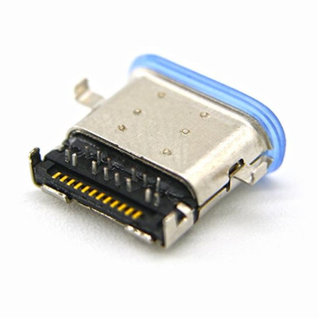 三星防水USB母座3.1 typeC沉板母座 前插后贴型 带胶垫胶塞