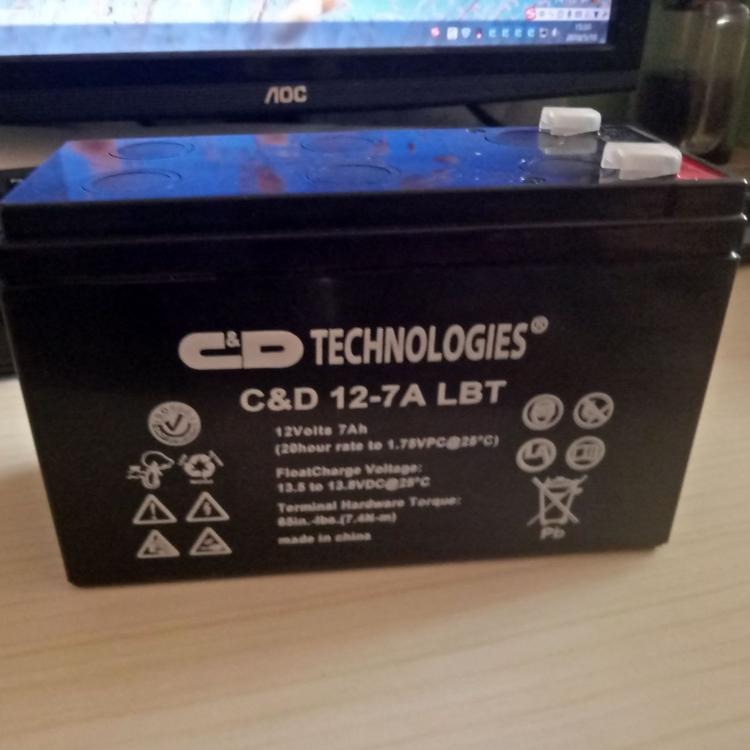 大力神蓄电池C&D12-7A LBT 12V7AH铅酸免维护蓄电池 消防照明警报系统用 现货直销