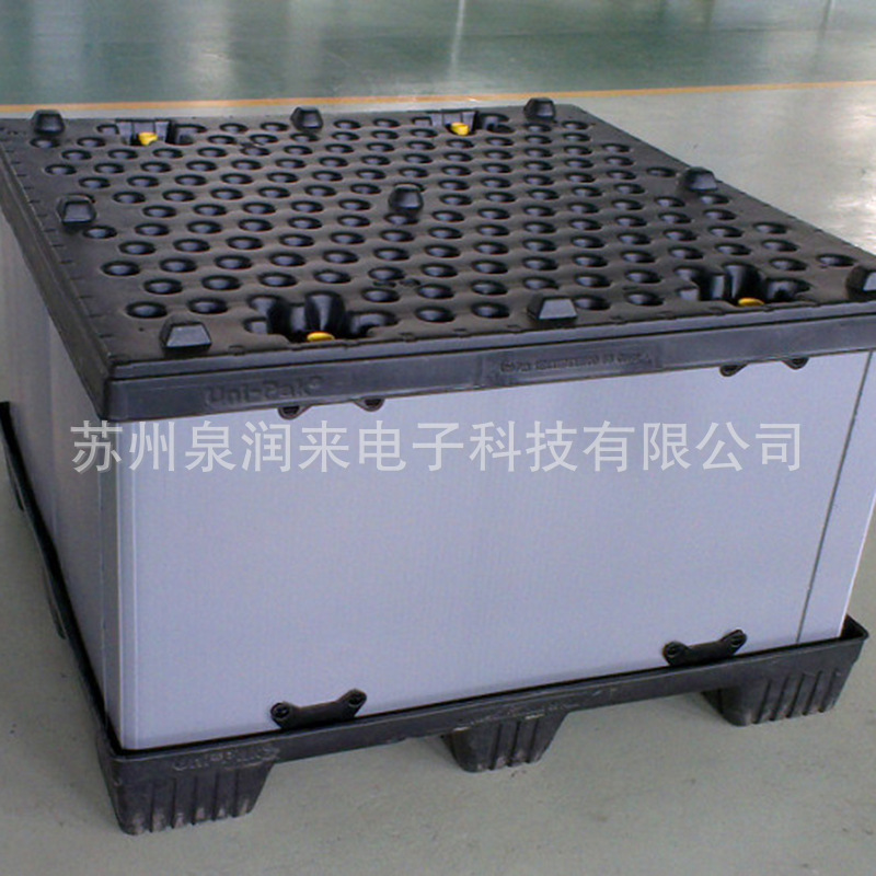 厂家直销可定制加工折叠式塑料围板箱 围板箱 蜂窝板天地盖围板箱示例图2