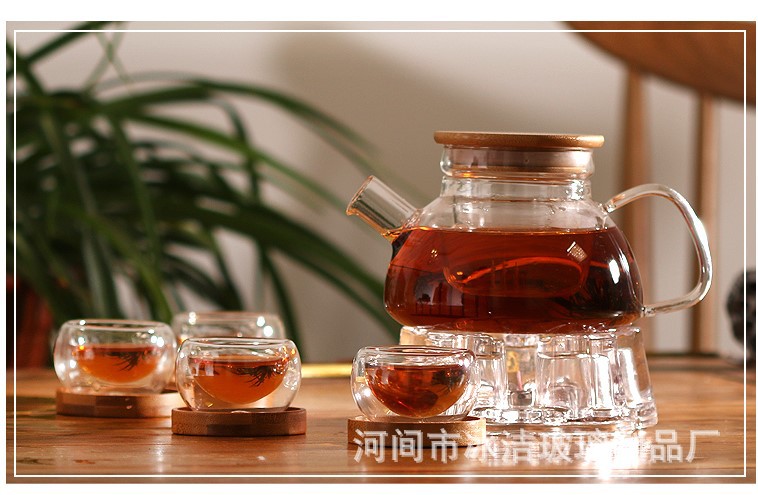 批发供应耐高温玻璃茶壶北欧风格竹盖带过滤煮茶泡茶壶功夫茶具示例图8