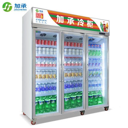加承饮料柜 超市冰柜 商用冷藏 保鲜展示柜 立式 便利店大容量冰箱 风冷