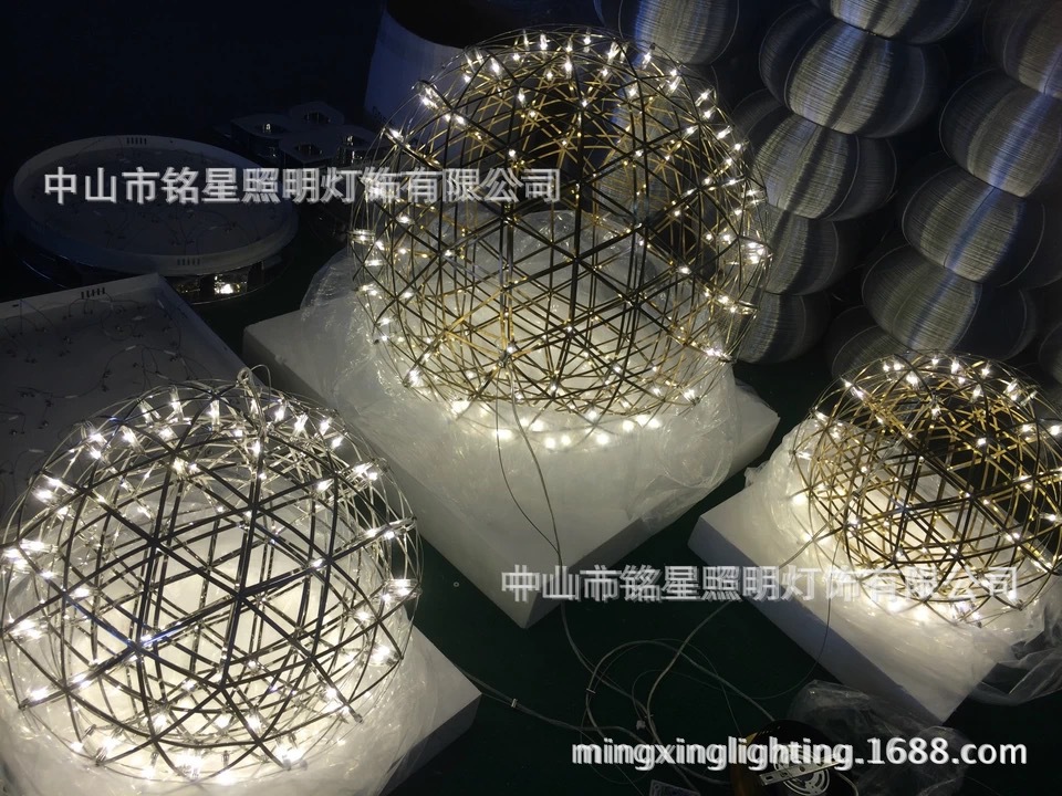 LED吊灯创意火花球餐吊灯艺术餐厅球形灯款酒店宴会厅吊灯具厂家示例图12