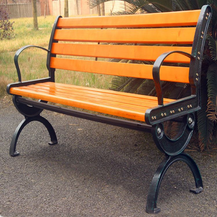 厂家批发公园椅 实木长条椅 园林广场休闲座椅定制加工示例图5