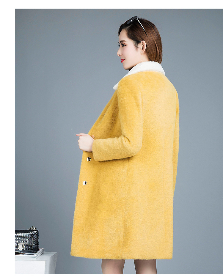 18新款毛呢大衣女韩版纯色羊毛大衣保暖修身长款大衣女一件代发示例图6
