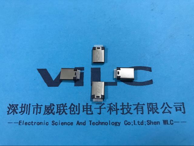 反铆式3.1 C type USB公头 夹板0.8-1.0mm满针