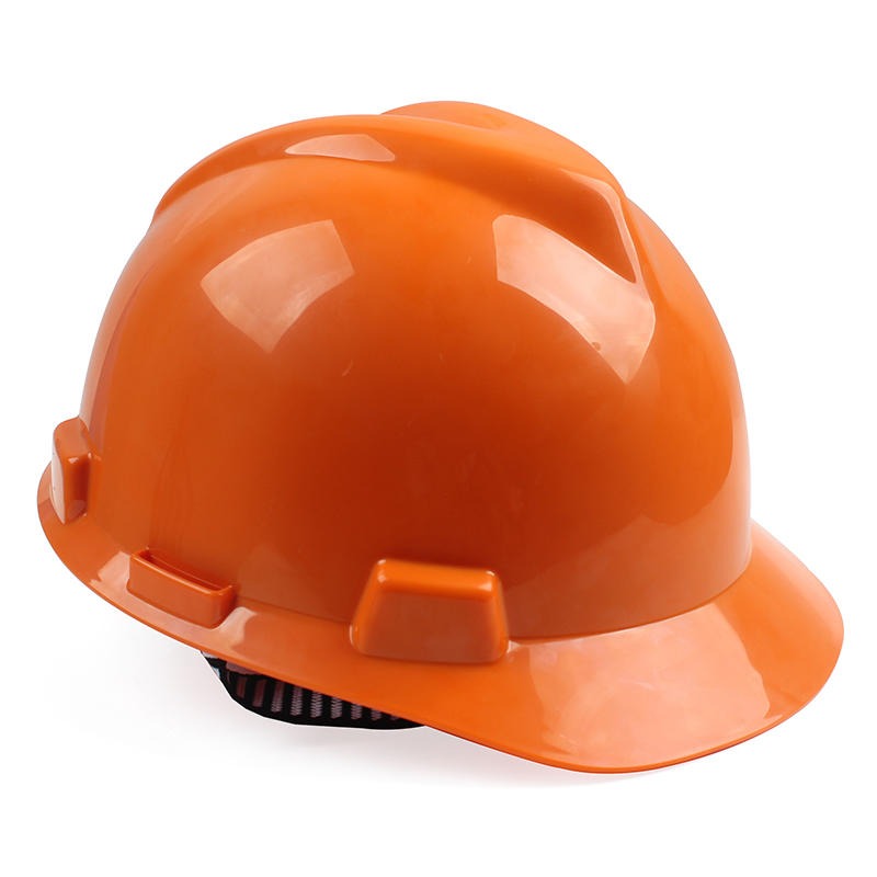 梅思安10146466橙色PE标准型安全帽PE帽壳一指键帽衬PVC吸汗带国标D型下颏带-橙