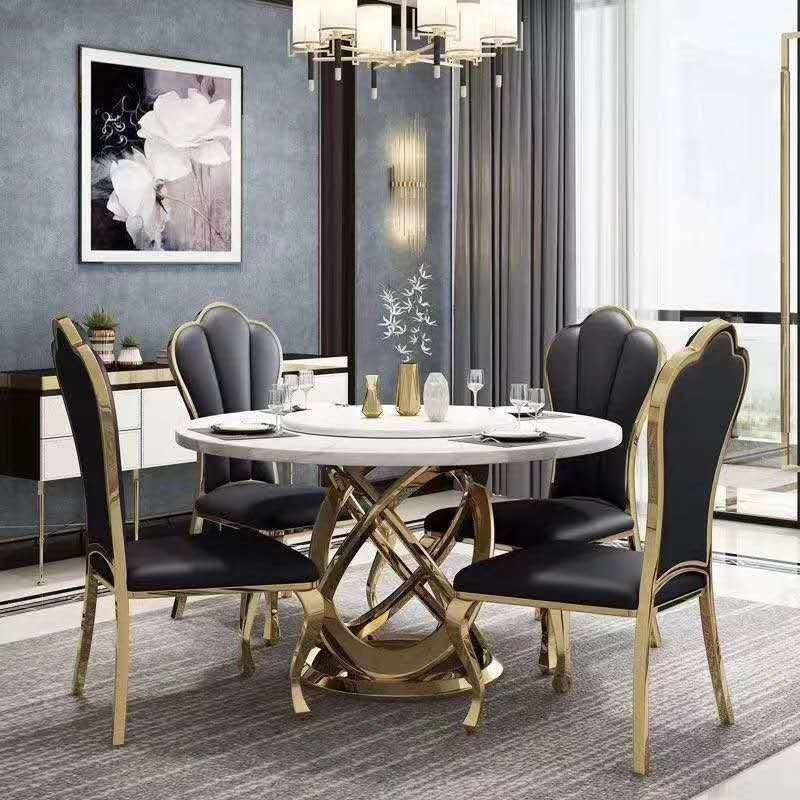 东莞采购轻奢主题餐桌椅  欧风格现代简约客厅组合大理石6人  餐厅餐桌椅
