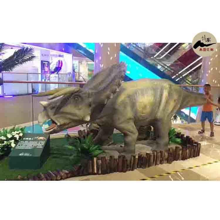佰盛 恐龙摆件 侏罗纪公园雕塑模型 玻璃钢仿真动物价格 公园活动道具 商场美陈 霸王龙 暴龙 三角龙 厂家定做