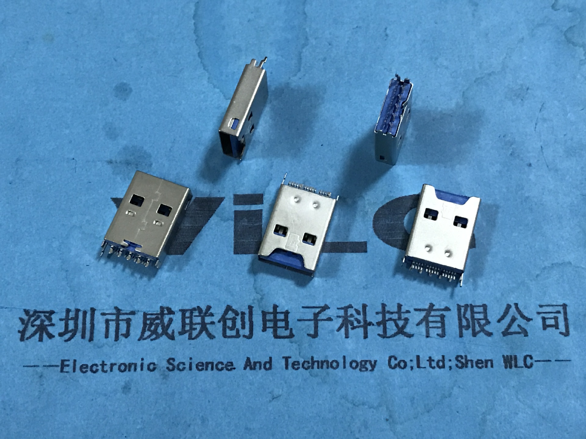 二合一OTG 3.0公头 USB+TF卡 一体式 转接头/数据线专用（蓝）示例图1