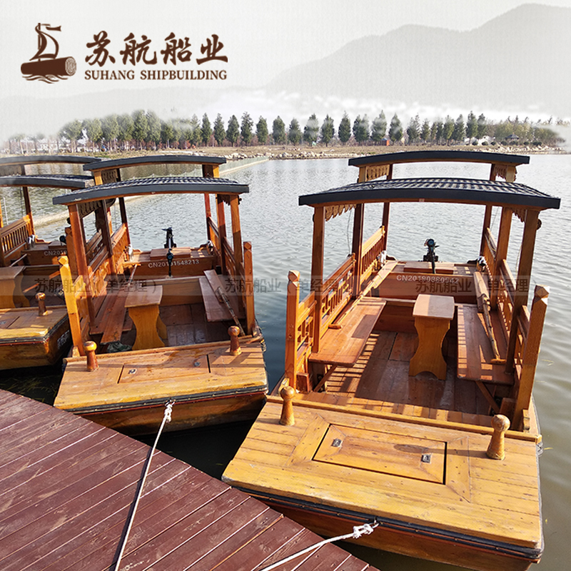 苏航制造手划船 木质游船 观光船生产厂家