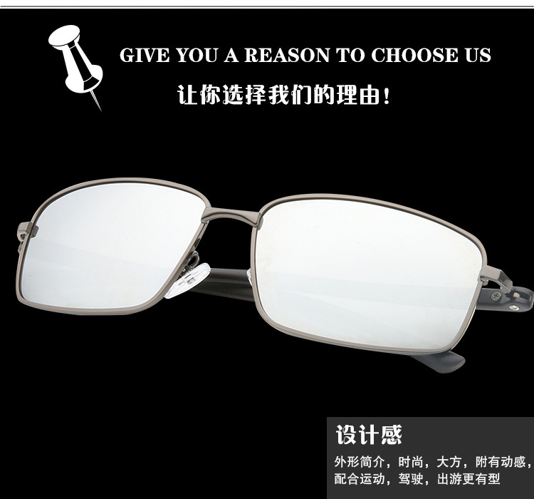 新款男士偏光太阳镜方框墨镜驾驶镜太阳眼镜2968飞行员眼镜夜视镜示例图3
