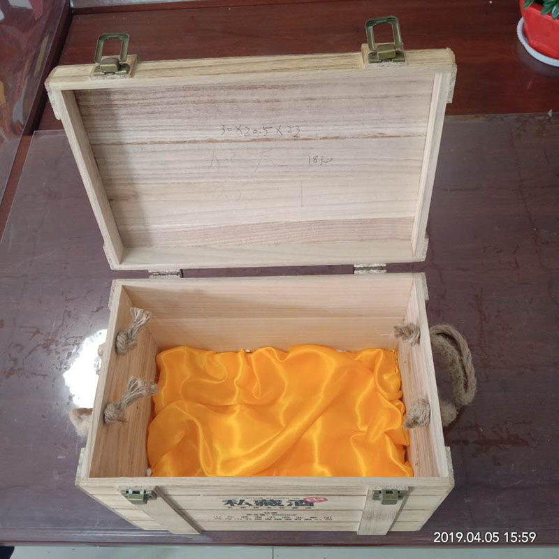 原生实木酒盒包装六瓶装木质酒盒外包装厂家定做示例图5