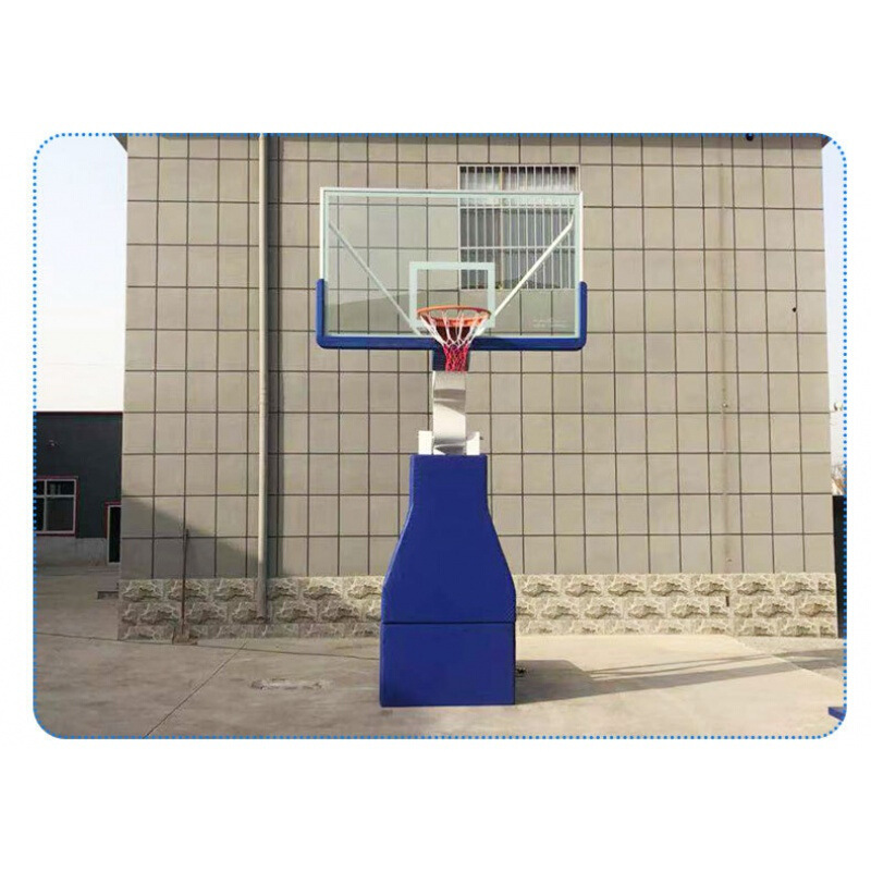 广西晶康牌配备钢化玻璃篮球板方管固定式篮球架比赛标准