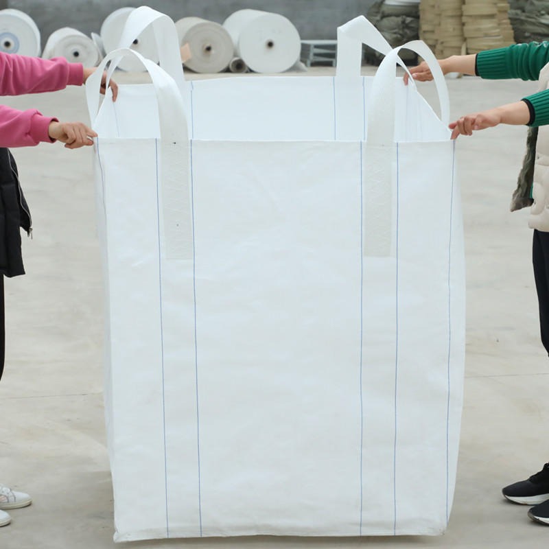 河池集装袋承重13吨塑料编织袋加口布吨包袋四吊环集装袋图片