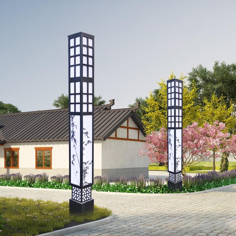 厂家批发 户外庭院灯 2米3米3.5米led景观柱灯 方形印花广场灯 方灯 小区道路灯图片