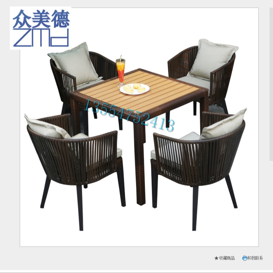 咖啡厅家具定做 CZY-726休闲实木餐桌餐椅组合 咖啡厅新款扶手椅子选择众美德