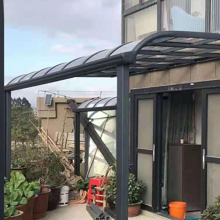 户外窗户阳台遮阳棚 室外欧式雨棚 欧式别墅耐力板雨棚