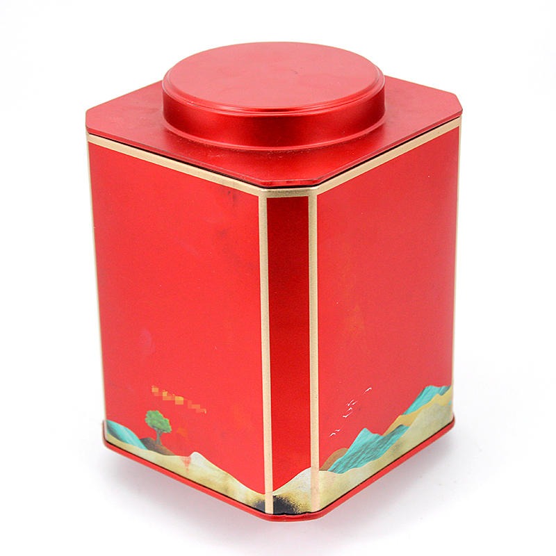 铁罐包装定制生产厂家 通用茶铁盒 创意大红袍铁罐包装 异形红色小青柑茶叶铁盒子 麦氏罐业