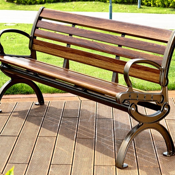 实木休闲椅 花园实木椅 公园休闲椅供应 靠背防腐木休闲椅