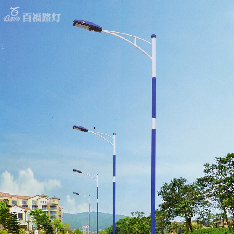 10米自弯臂LED路灯 百福路灯供应商 道路照明市电路灯