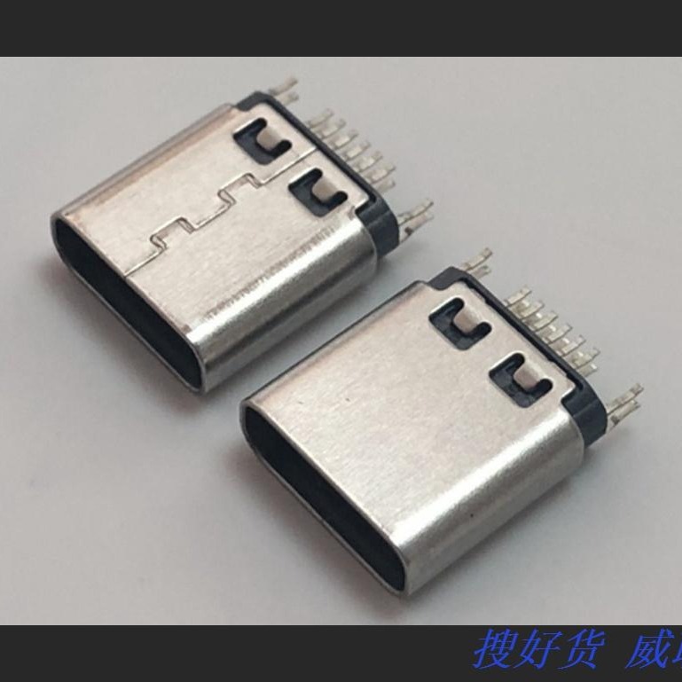 TypeC夹板母座typec3.1焊线成型式180度12p转接头乐视USB母头