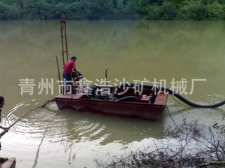 割边船 坐地抽 小型抽沙机  青州鑫浩砂矿机械厂专业制造示例图7