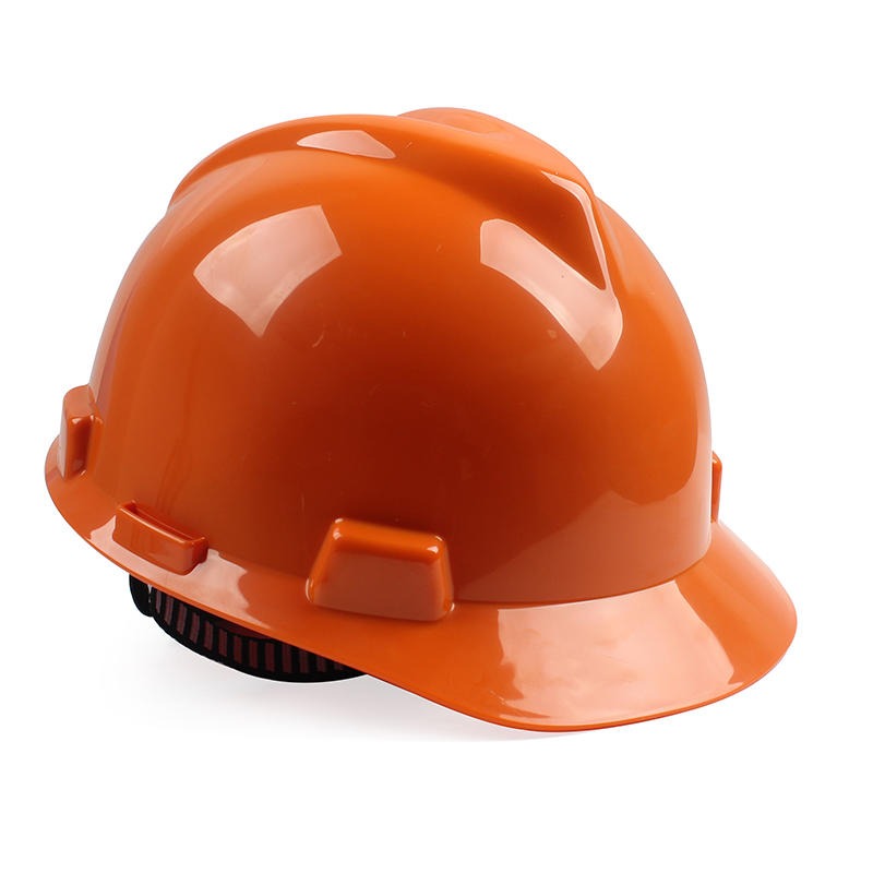 梅思安10167027-L橙色PE标准超爱戴帽子PVC吸汗带D型下颌带-橙印字安全帽