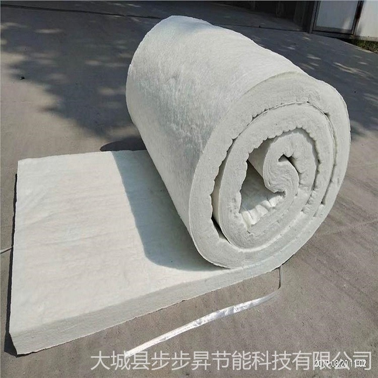 标准硅酸铝针刺毯价格   步步昇现货供应5公分厚100密度硅酸铝毡  管道保温硅酸铝纤维毡